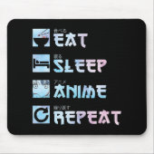 Eat Sleep Anime Herhalen - Waterverf Anime M Muismat (Voorkant)