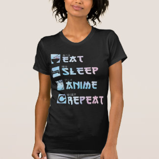 Eat Sleep Anime Herhalen - Waterverf Anime M T-shirt