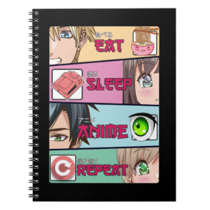 Eat Sleep Anime Lover Otaku Girl Japanse ramen Notitieboek