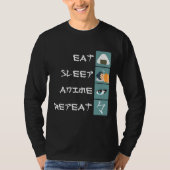 Eat Sleep Anime Novelty T-shirt (Voorkant)