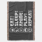 Eat Sleep Anime Play Repeat Otaku Anime Lifestyle Deken (Voorkant Verticaal)