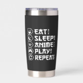 Eat Sleep Anime Play Repeat Otaku Anime Lifestyle Geïsoleerde Drinkbeker (Achterkant)