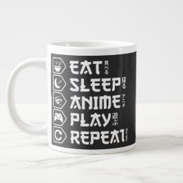 Eat Sleep Anime Play Repeat Otaku Anime Lifestyle Grote Koffiekop
