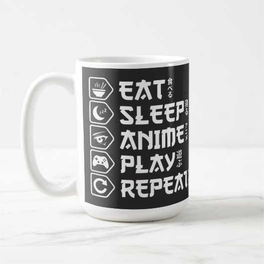 Eat Sleep Anime Play Repeat Otaku Anime Lifestyle Koffiemok (Links)