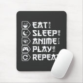 Eat Sleep Anime Play Repeat Otaku Anime Lifestyle Muismat (Met muis)