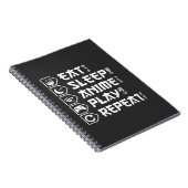 Eat Sleep Anime Play Repeat Otaku Anime Lifestyle Notitieboek (Rechterzijde)