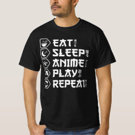 Eat Sleep Anime Play Repeat Otaku Anime Lifestyle T-shirt