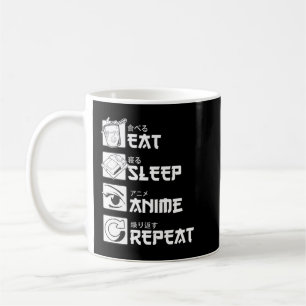 Eat Sleep Anime Repea, Anime Manga Mannen Koffiemok