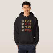 Eat Sleep Anime Repeat Anime T Gift Hoodie (Voorkant volledig)