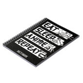 Eat Sleep Anime Repeat Book, Funny Japans Manga Notitieboek (Linkerzijde)