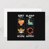 Eat Sleep Anime Repeat Cute | for Anime Lover Briefkaart (Voorkant / Achterkant)