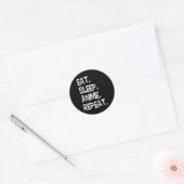 Eat Sleep Anime Repeat| Design for Anime Lover Ronde Sticker (Envelop)