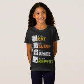 eat sleep anime repeat |funny japanese manga t-shirt (Voorkant volledig)