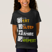 eat sleep anime repeat |funny japanese manga t-shirt (Voorkant)