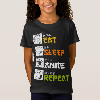 eat sleep anime repeat |funny japanese manga t-shirt