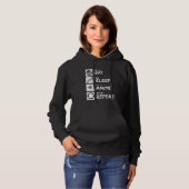 EAT SLEEP ANIME REPEAT HOODIE (Voorkant volledig)
