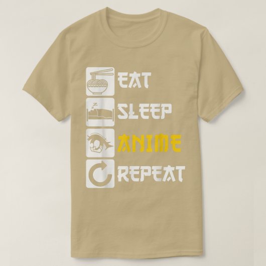 Eat Sleep Anime Repeat  Manga Japan Saying Cosplay T-shirt (Design voorkant)