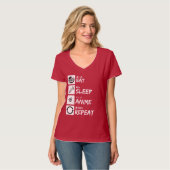 EAT SLEEP ANIME REPEAT T-SHIRT (Voorkant volledig)