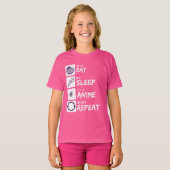 EAT SLEEP ANIME REPEAT T-SHIRT (Voorkant volledig)