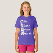 EAT SLEEP ANIME REPEAT T-SHIRT (Voorkant volledig)