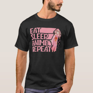 Eat Sleep Anime T-shirt  Japan Kawaii Anime Man