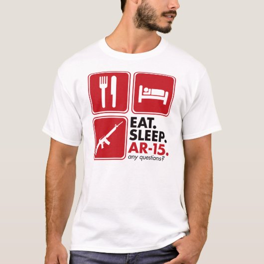 Eat Sleep AR-15 - Rood T-shirt (Voorkant)