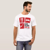 Eat Sleep AR-15 - Rood T-shirt (Voorkant volledig)