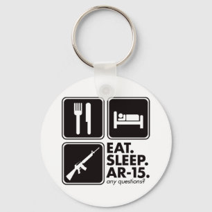 Eat Sleep AR-15 - zwart Sleutelhanger