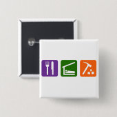 Eat Sleep Archeology Vierkante Button 5,1 Cm (Voorkant /achterkant)