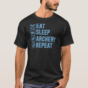 Eat Sleep Archery Herhaal Eenvoudige Minimalistisc T-shirt