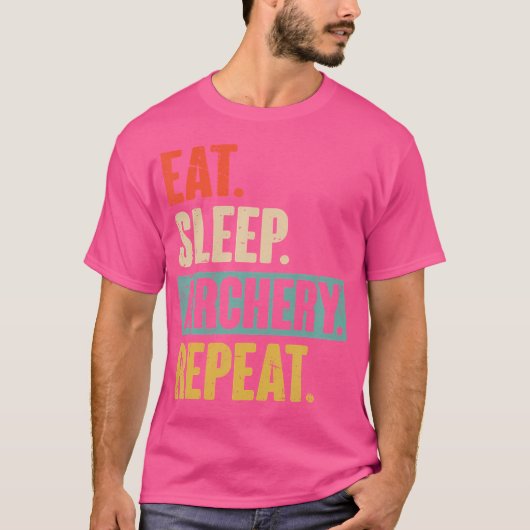 Eat Sleep Archery Herhaal Funny Archer Archery T-shirt (Voorkant)
