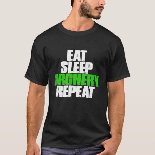 Eat Sleep Archery Herhaal Funny Archery T-shirt (Voorkant)