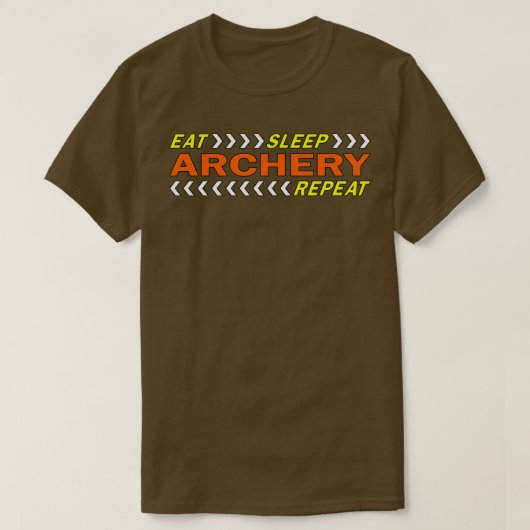 Eat Sleep Archery Herhaal T T-shirt (Design voorkant)