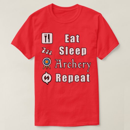 Eat Sleep Archery Herhalen T-shirt (Design voorkant)