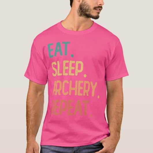 Eat Sleep Archery Herhalen T-shirt (Voorkant)