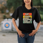 Eat Sleep Archery Herhalen T-shirt