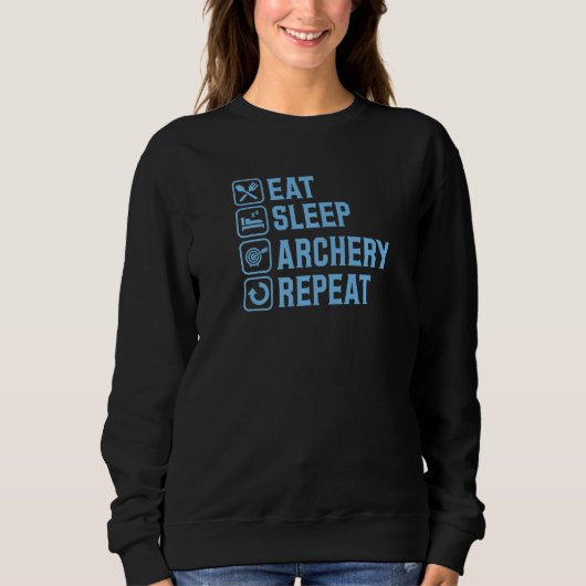 Eat Sleep Archery Repeat Simple Minimalist Archer  Trui (Voorkant)