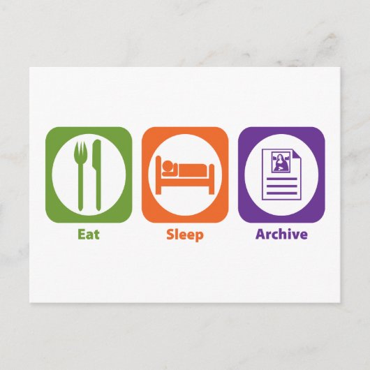 Eat Sleep Archive Briefkaart (Voorkant)
