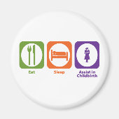 Eat Sleep Assist bij de bevalling Magneet (Voorkant)