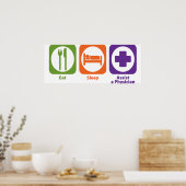 Eat Sleep Assist een arts Poster (Keuken)