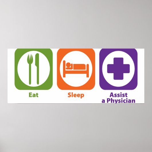 Eat Sleep Assist een arts Poster (Voorkant)