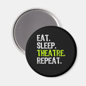 Eat Sleep Atre Herhaal Actor Ater Ater Cadeautje Magneet (Voorkant / Achterkant)