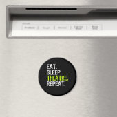 Eat Sleep Atre Herhaal Actor Ater Ater Cadeautje Magneet (Insitu (Vaatwasser))