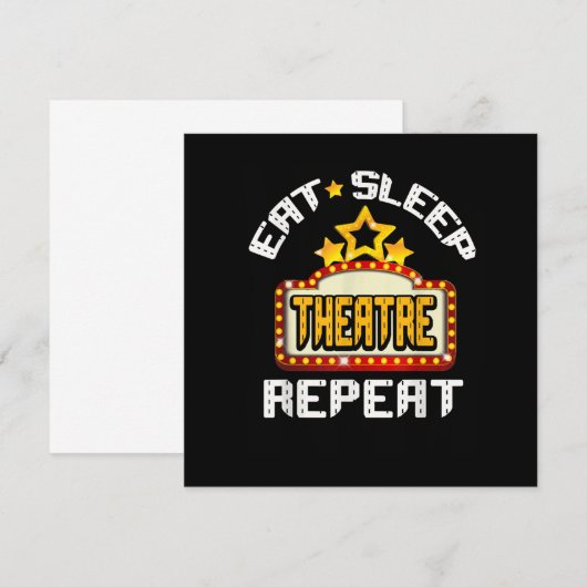 Eat Sleep Atre Herhaal Actoraccentress Acter Bedankkaart (Voorkant / Achterkant)