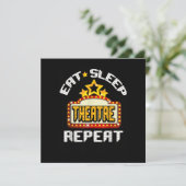 Eat Sleep Atre Herhaal Actoraccentress Acter Bedankkaart (Staand voorkant)