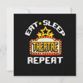 Eat Sleep Atre Herhaal Actoraccentress Acter Bedankkaart (Voorkant)