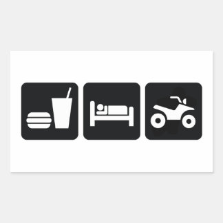 Eat Sleep ATV Rechthoekige Sticker