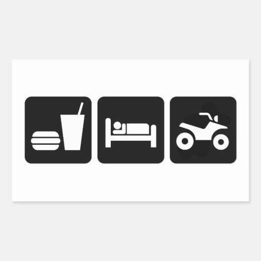 Eat Sleep ATV Rechthoekige Sticker (Voorkant)