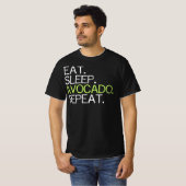 Eat Sleep Avocado Herhalen T-shirt (Voorkant volledig)