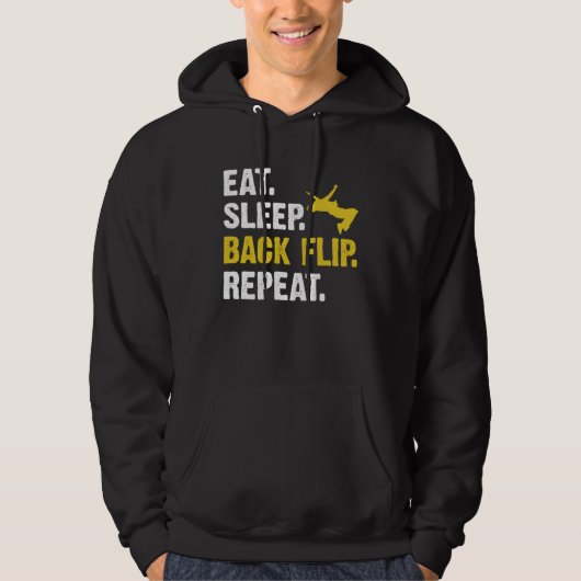 Eat Sleep Backflip Repeat  Acrobatic Gymnastics Co Hoodie (Voorkant)